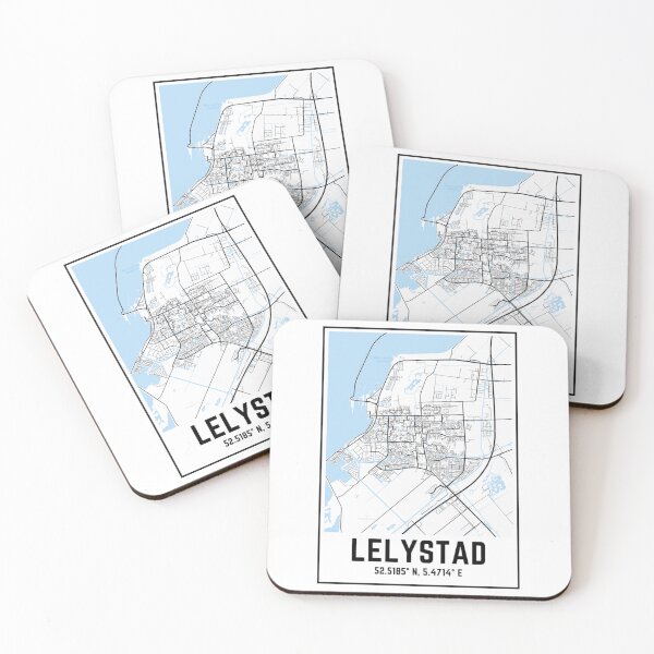 Item preview, Lelystad zwart wit kaart met coördinaten   designed and sold by CoJoCollective.