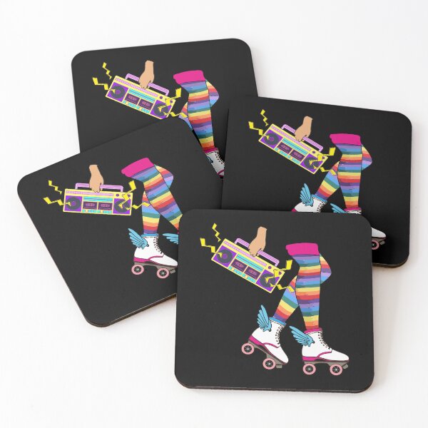 Item preview, Retro Rollerskates 80's Roller Disco Skating Girl Rainbow Socks Funny  designed and sold by alenaz.