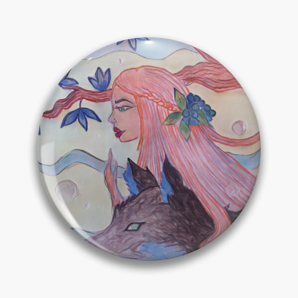 Item preview, Magic Illustration of woman and wolf designed and sold by EvArtDesigns.