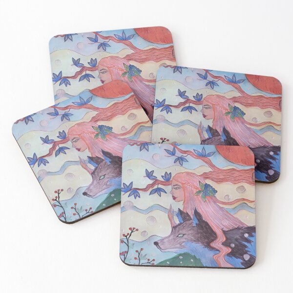 Item preview, Magic Illustration of woman and wolf designed and sold by EvArtDesigns.