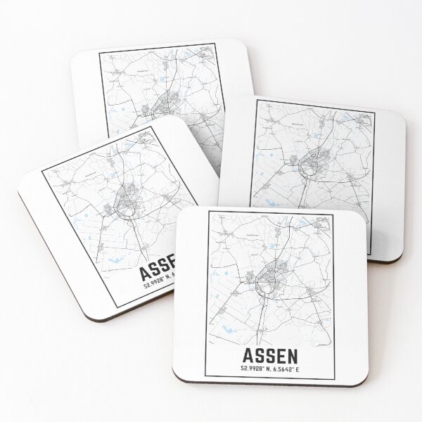 Item preview, Stad Assen zwart wit kaart met coördinaten   designed and sold by Nesspiration.