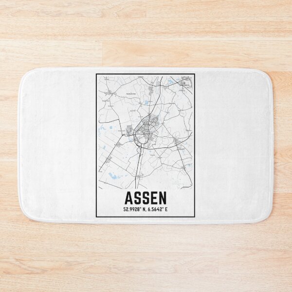 Item preview, Stad Assen zwart wit kaart met coördinaten   designed and sold by Nesspiration.