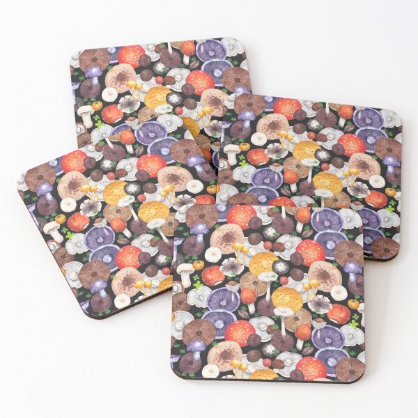Item preview, Harvests of mushrooms - black  designed and sold by janeferwong.