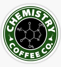 Pegatina Chemistry Coffee Co. (Molécula de cafeína)