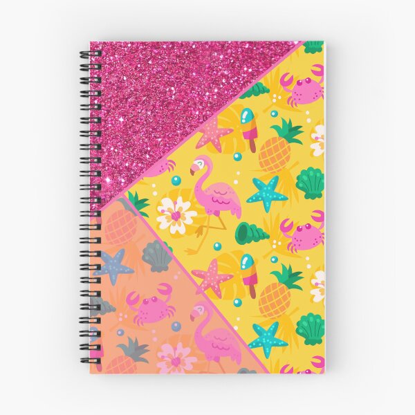 Item preview, pink glitter and yellow tropical flamingo pattern designed and sold by Beeroclock.