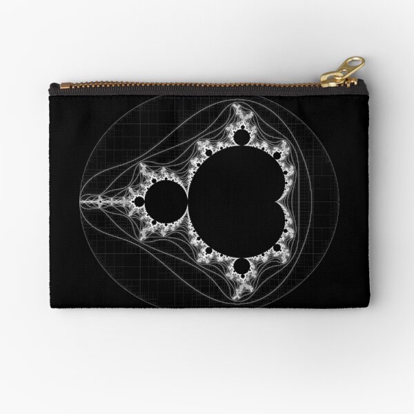 White - Linear Mandelbrot Zipper Pouch