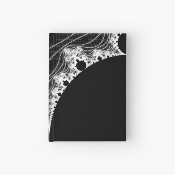 White - Linear Mandelbrot Hardcover Journal