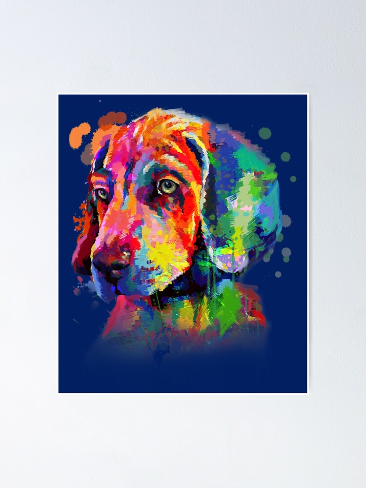 "Weimaraner Dog Colorful Splash Art Watercolor Paint Dog Art" Poster