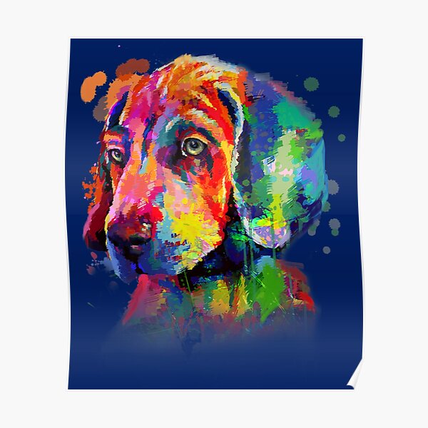 "Weimaraner Dog Colorful Splash Art Watercolor Paint Dog Art" Poster
