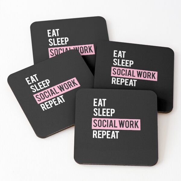Item preview, SOCIAL WORK EAT SLEEP REPEAT designed and sold by RoselinLove.