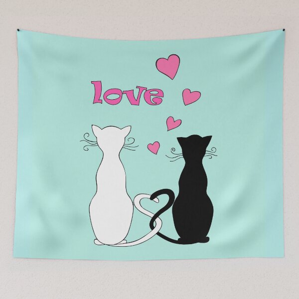 Item preview, couple cats with love designed and sold by AlinNova.