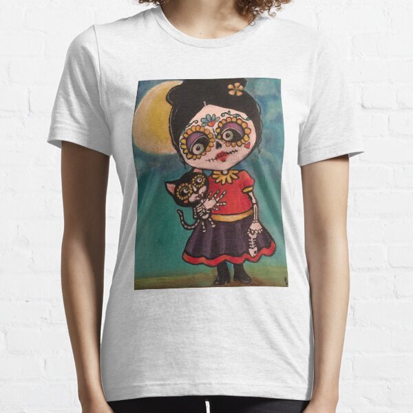 Sugar skull and kitty Essential T-Shirt