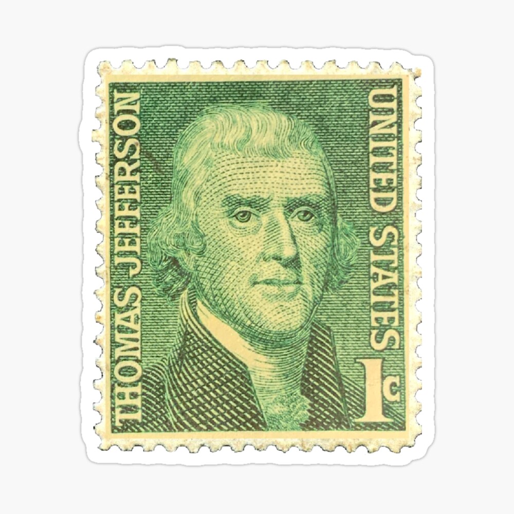 Vintage Green Thomas Jefferson USA Postage Stamp