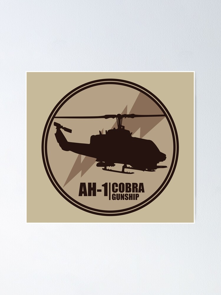 AH-1 Cobra - Army Helicopter Gunship (desert patch) Poster for