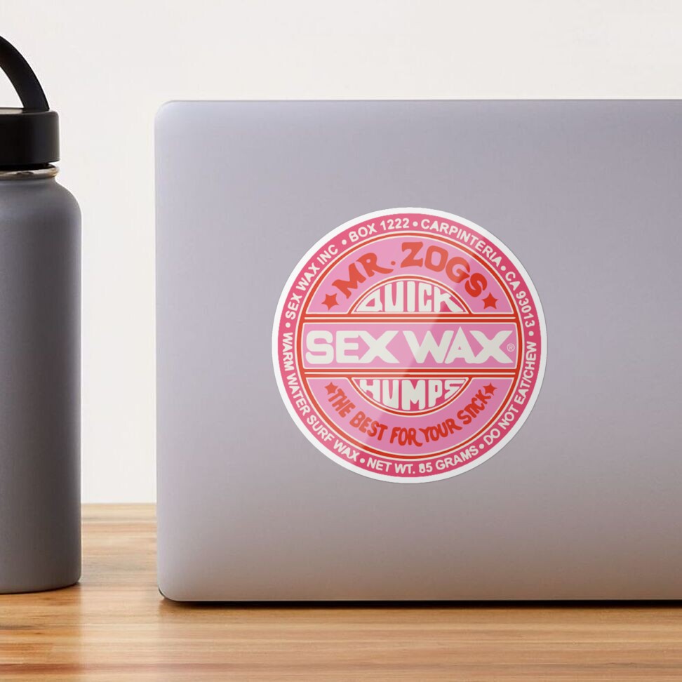 Mr Zog's Sex Wax - Yellow / Pink / Green w/black border Die Cut Round  STICKER!