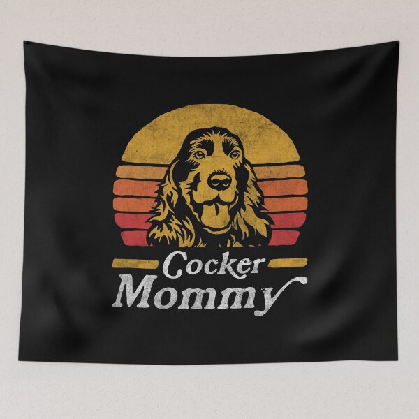 Aperçu de l'œuvre Maman Cocker Anglais Rétro Vintage créée et vendue par More Cute Dogs.