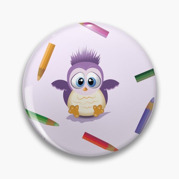 Artikelvorschau,  Traurige kleine violette Eule mit Buntstiften entworfen und verkauft von danikaVT.
