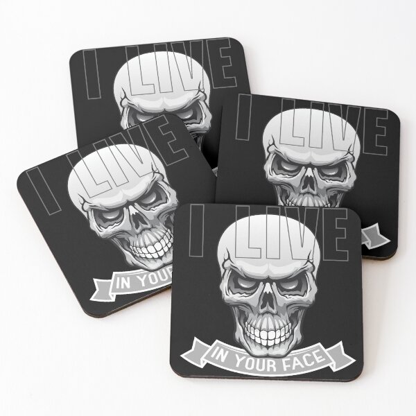 Item preview, I Live In Your Face Skull designed and sold by Boomroom.