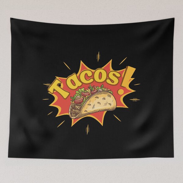 Item preview, Comic style taco, retro style taco designed and sold by Tanuja  Sharma.