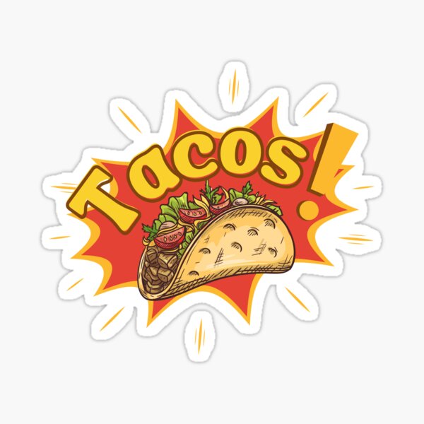 Item preview, Comic style taco, retro style taco designed and sold by Tanuja  Sharma.