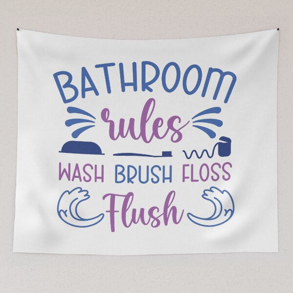 Item preview, bathroom rules designed and sold by angelescar.