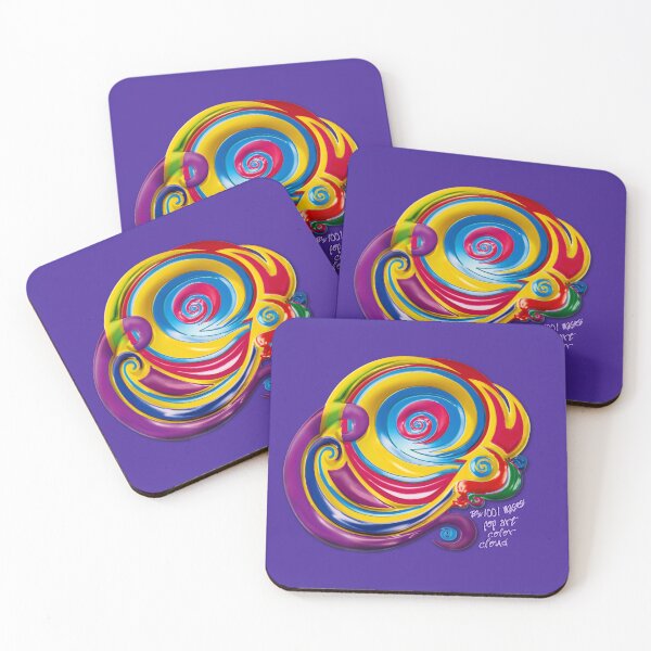 Item preview, Brunhilde's 1001 Muses: pop-art-color-cloud - aubergine-red-yellow-blue on violet designed and sold by Brunhilde1001.