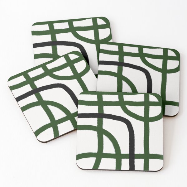 Item preview, Abstract Minimal Line Art in Forest Green  designed and sold by cadinera.