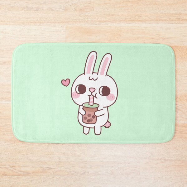 Item preview, Cute Little White Rabbit Loves Drinking Bubble Tea designed and sold by rustydoodle.