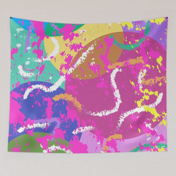 Item preview, Grunge abstract painting// Original hand-drawing, colorful good vibes painting designed and sold by Orpaz Harush.