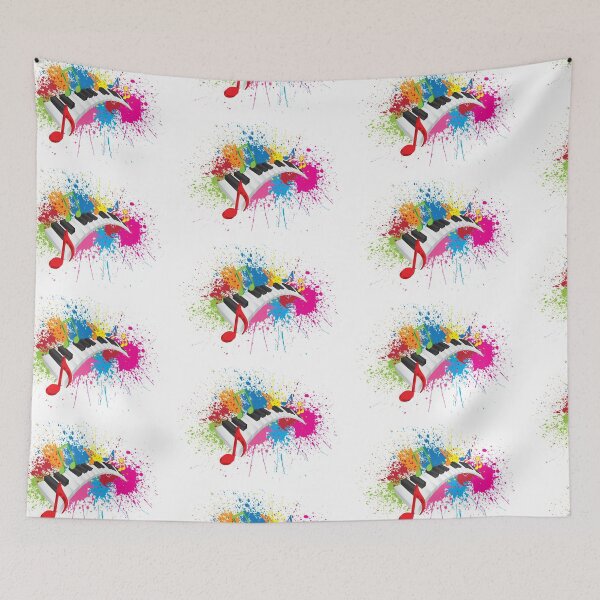 Item preview, Piano Wavy Keyboard Paint Splatter Abstract Illustration designed and sold by jpldesigns.