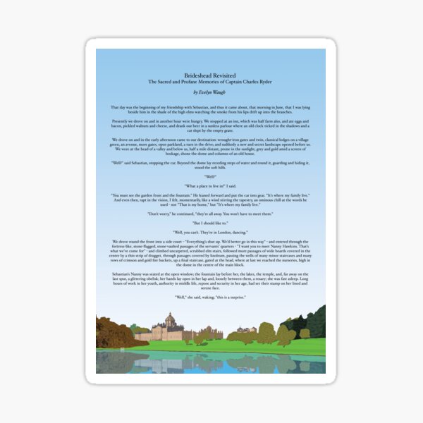 Item preview, Brideshead Revisted - Opening Text and Illustration designed and sold by ThatsNovelGifts.