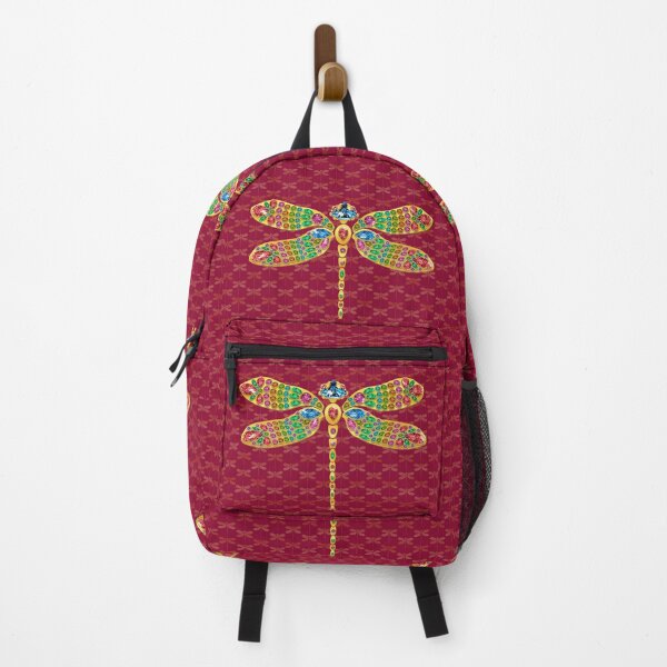 Item preview, Imperial Crimson Bejewelled Dragonfly: Luxury Gold & Gemstone Art designed and sold by Art-PraveenRai.