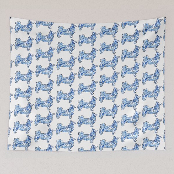 Item preview, Another blue paisley Vallhund with a tail designed and sold by ODINDISA.