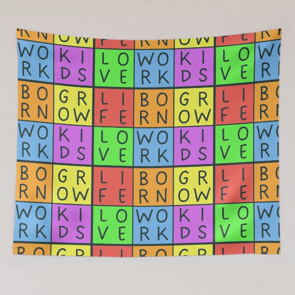 Item preview,  Rainbow Life  - 3x2 Squares - Grey text - Pastel colors rainbow message designed and sold by RainbowWordLand.