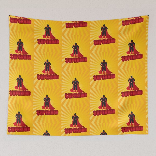 Item preview, Super Dad Text Superhero Silhouette on Sun Rays Illustration designed and sold by jpldesigns.