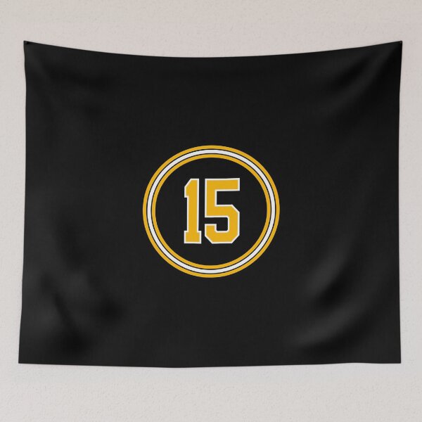 Aperçu de l'œuvre Maillot Milt Schmidt numéro 15 des Bruins de Boston inspiré Sticker créée et vendue par ayeshadanaqws.