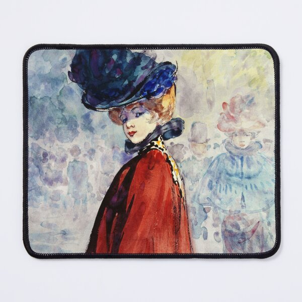 Item preview, Elegant in red cape (1890-1900) by Henry Somm designed and sold by see-the-fox.