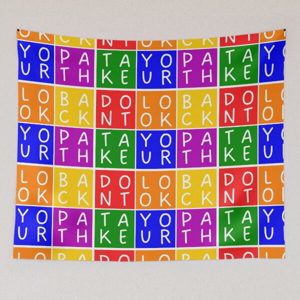Item preview, Don't look back, take your path - 3x2 Squares - Basic colors rainbow designed and sold by RainbowWordLand.