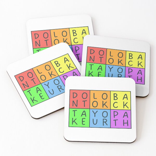 Item preview, Don't look back, take your path - 3x2 Squares - Gray text - Pastel colors rainbow quote designed and sold by RainbowWordLand.