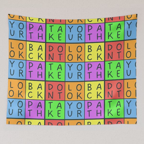 Item preview, Don't look back, take your path - 3x2 Squares - Gray text - Pastel colors rainbow quote designed and sold by RainbowWordLand.
