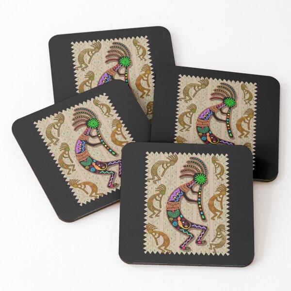 Item preview, Kokopelli Rainbow Colors on Tribal Pattern 2  designed and sold by CoryReed28551.