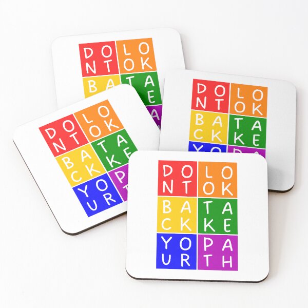 Item preview, Don't look back, take your path - 2x3 Squares - Basic colors rainbow quote designed and sold by RainbowWordLand.
