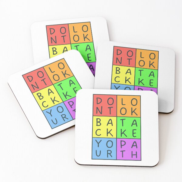 Item preview, Don't look back, take your path - 2x3 Squares - Gray text - Pastel colors rainbow designed and sold by RainbowWordLand.
