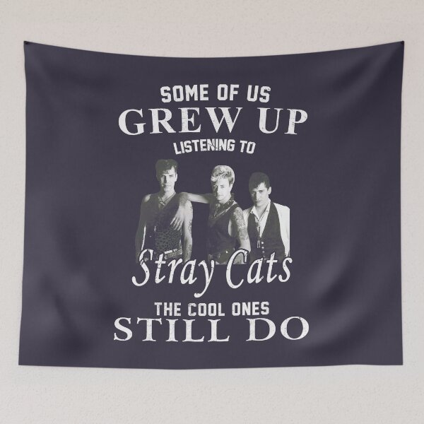 Item preview, Retro rock80s Black text grew up the stray cats band art gift designed and sold by BrittaSchwab.