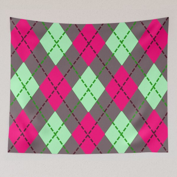 Item preview, Argyle Pattern - Red, Spearmint and Chocolate Brown designed and sold by TotallyRetroArt.