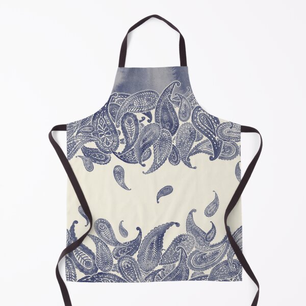 Item preview, Monochrome Paisley Rain in Blue and Cream designed and sold by micklyn.