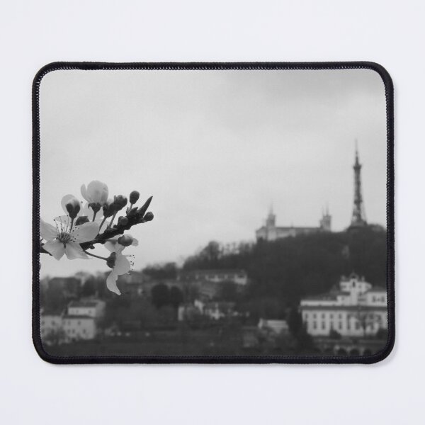 Item preview, White flowers and blurry Lyon designed and sold by CarolinaReina.