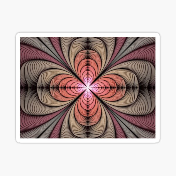 Abstract Floral Flame Fractal With Four Petals Sticker