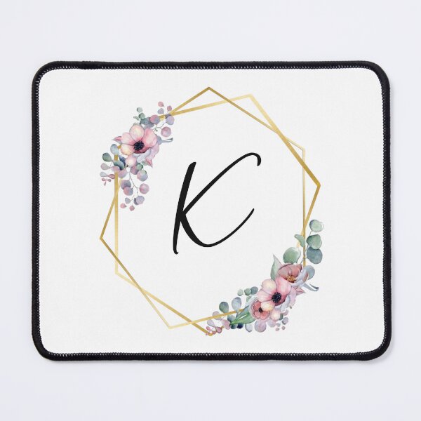 Item preview, Monogram Letter K | Lilac Flowers with Golden Edges designed and sold by JustSeasons.