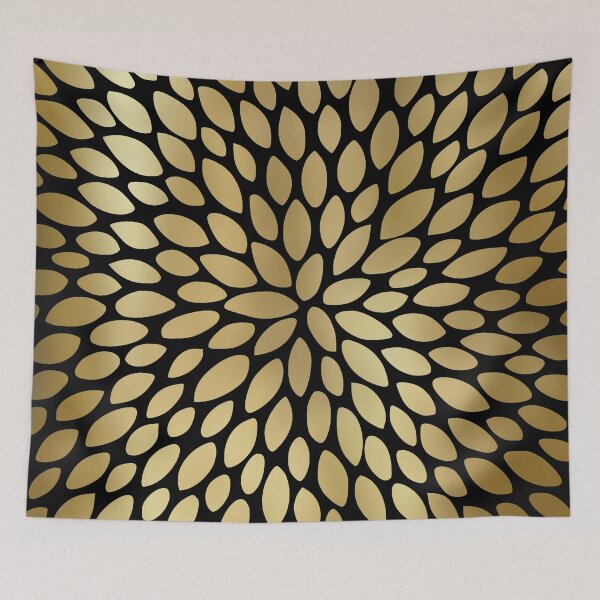 Artikelvorschau, Floral Bloom in Black and Gold entworfen und verkauft von meggydesigns.